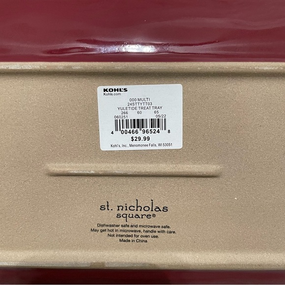 St. Nicholas Square Yuletide Snowman Treat Tray Warm Wishes NWT - Picture 4 of 6